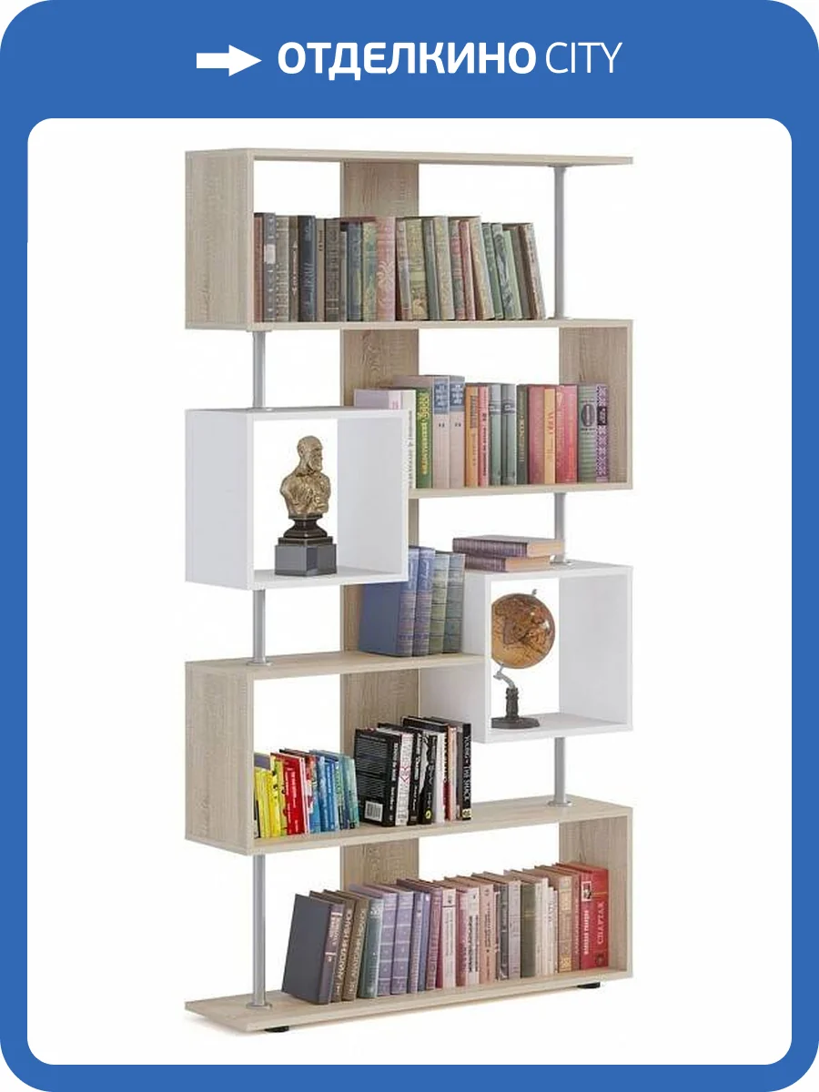 Стеллаж Сокол СТ-2 4680212006807, СТ2Дс5б6 Дуб сонома/белый фото 3