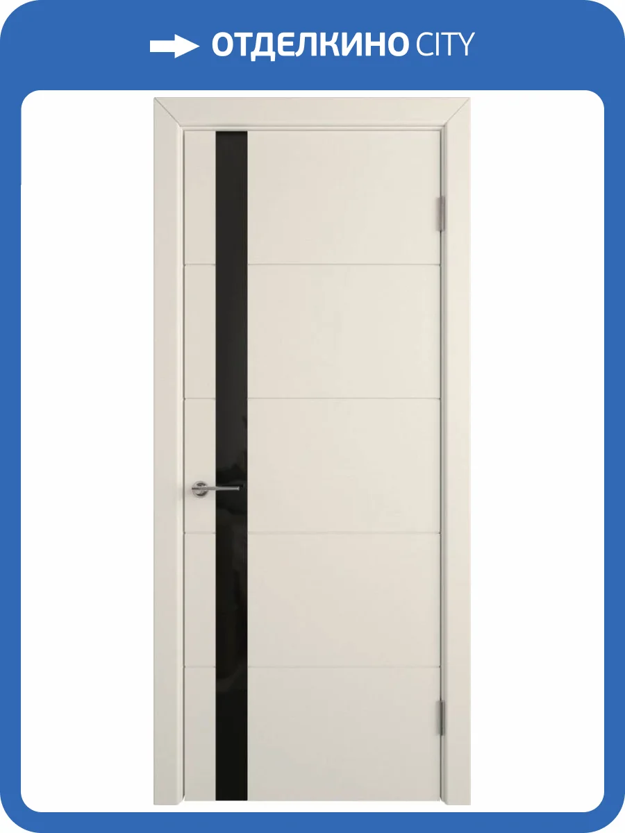 Межкомнатная дверь Владимирская Фабрика Дверей Trivia Ivory стекло Black Gloss 700x2000 фото 2