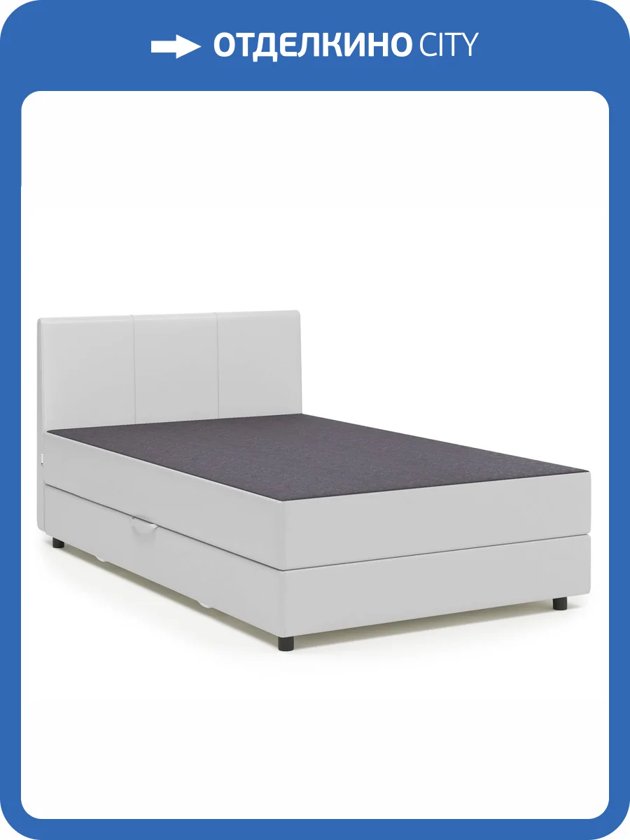 Кровать-тахта Шарм-Дизайн Классика 104210517 90x198 серая рогожка и белая экокожа фото 5