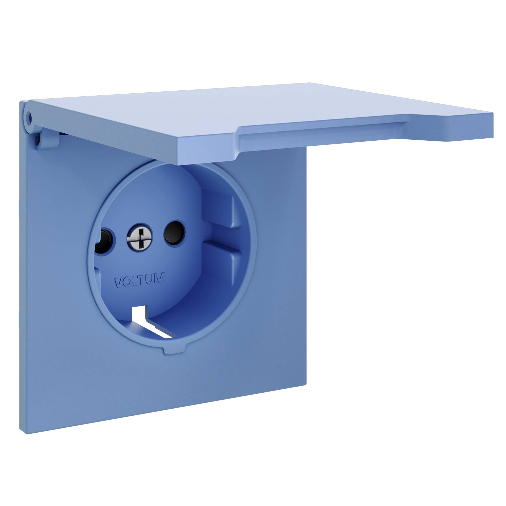 Лицевая панель для розетки с заземлением, шторками и крышкой Voltum S70 VLS000815 деним фото 4