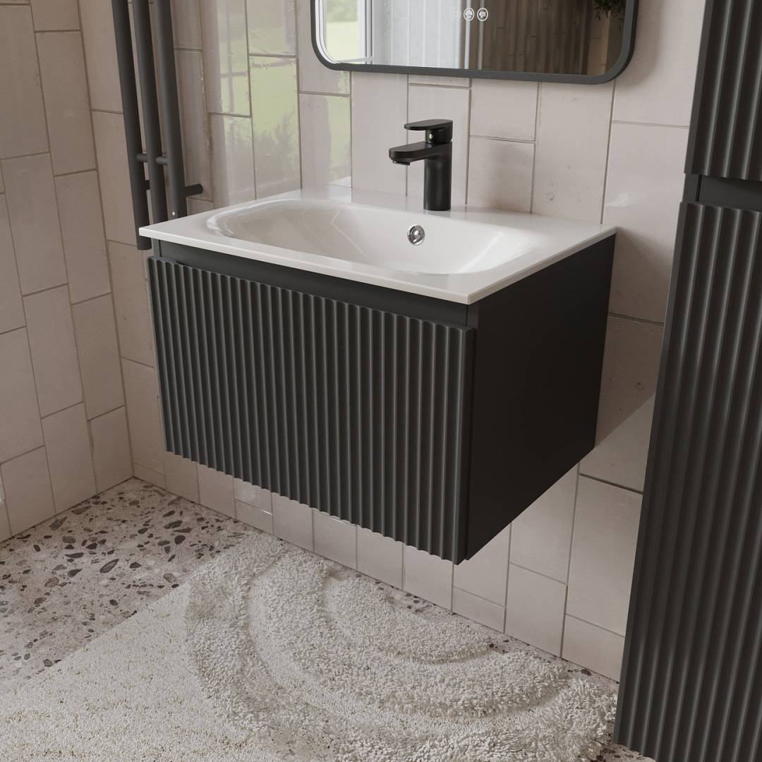 Тумба с раковиной Terminus Sicilia SIC10601701601O графит , 60x38