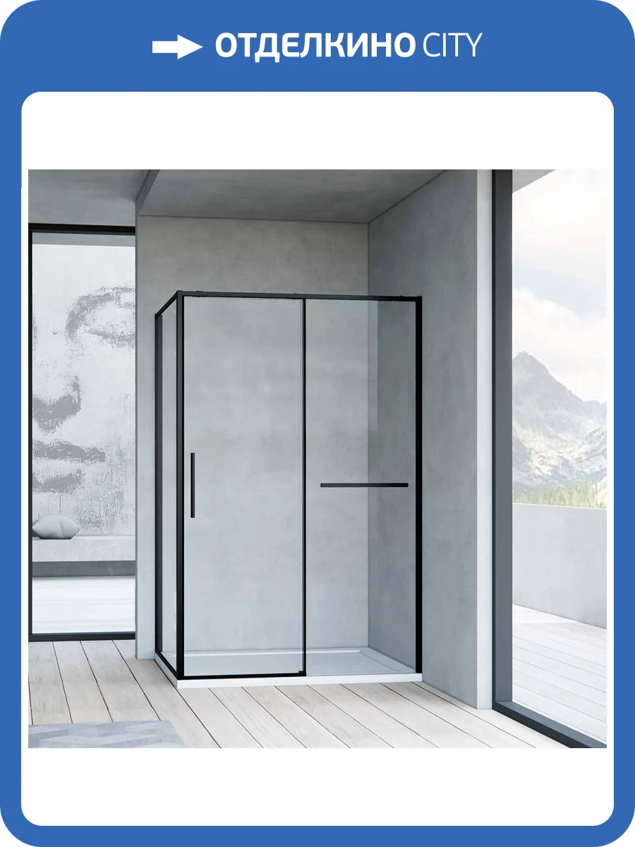 Душевой уголок Vincea Slim Soft VSR-1SS8014CLB 1400x800, профиль черный, стекло прозрачное фото 10