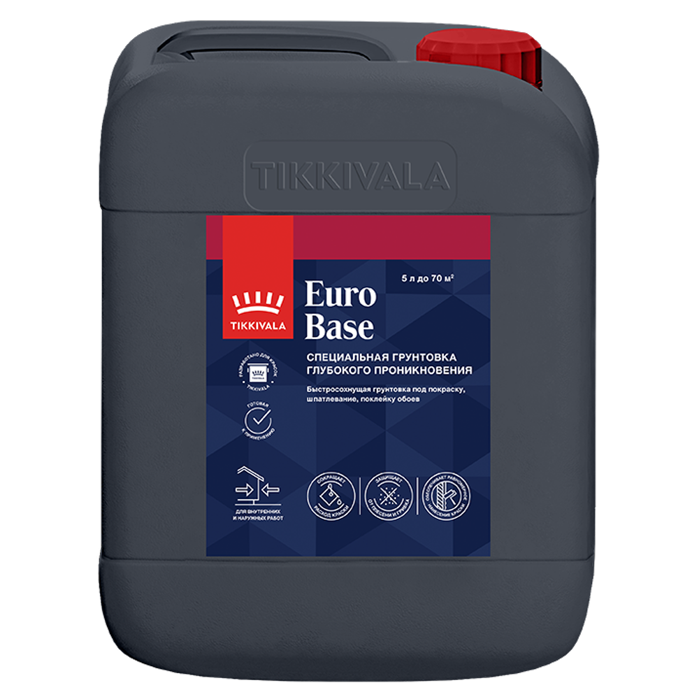 Грунтовка глубокого проникновения быстросохнущая Tikkivala Euro Base 5 л