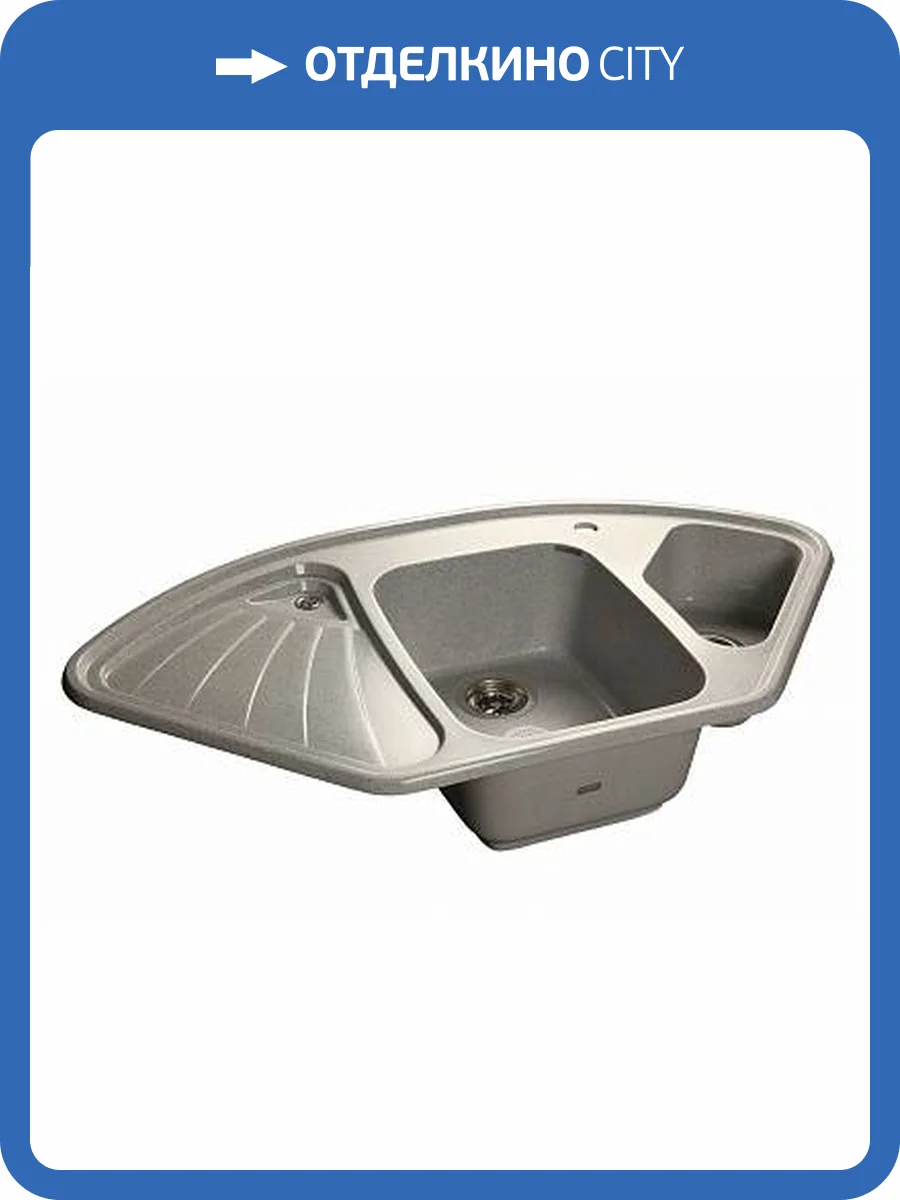 Мойка кухонная GranFest Corner GF-C--1040E угловая 1039x560мм серый фото 2