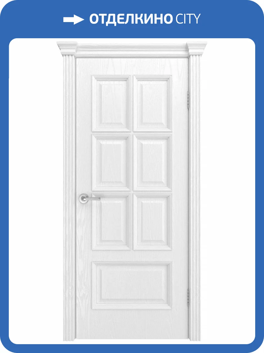 Межкомнатная дверь шпон Текона ФРЕЙМ 10, глухая, ясень белоснежный 800x2000 фото 2