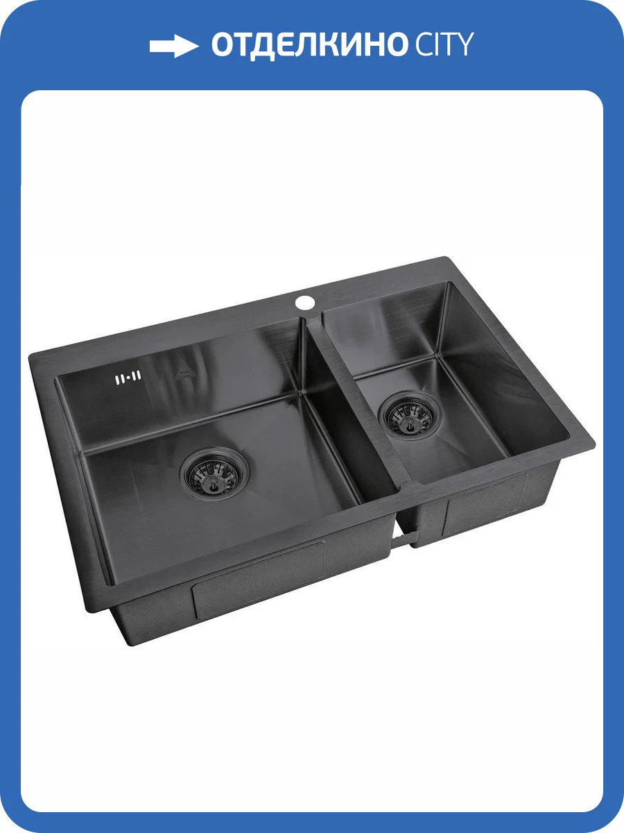 Мойка кухонная ZorG Steel Hammer SH 78-2-51-L GRAFIT графит фото 3