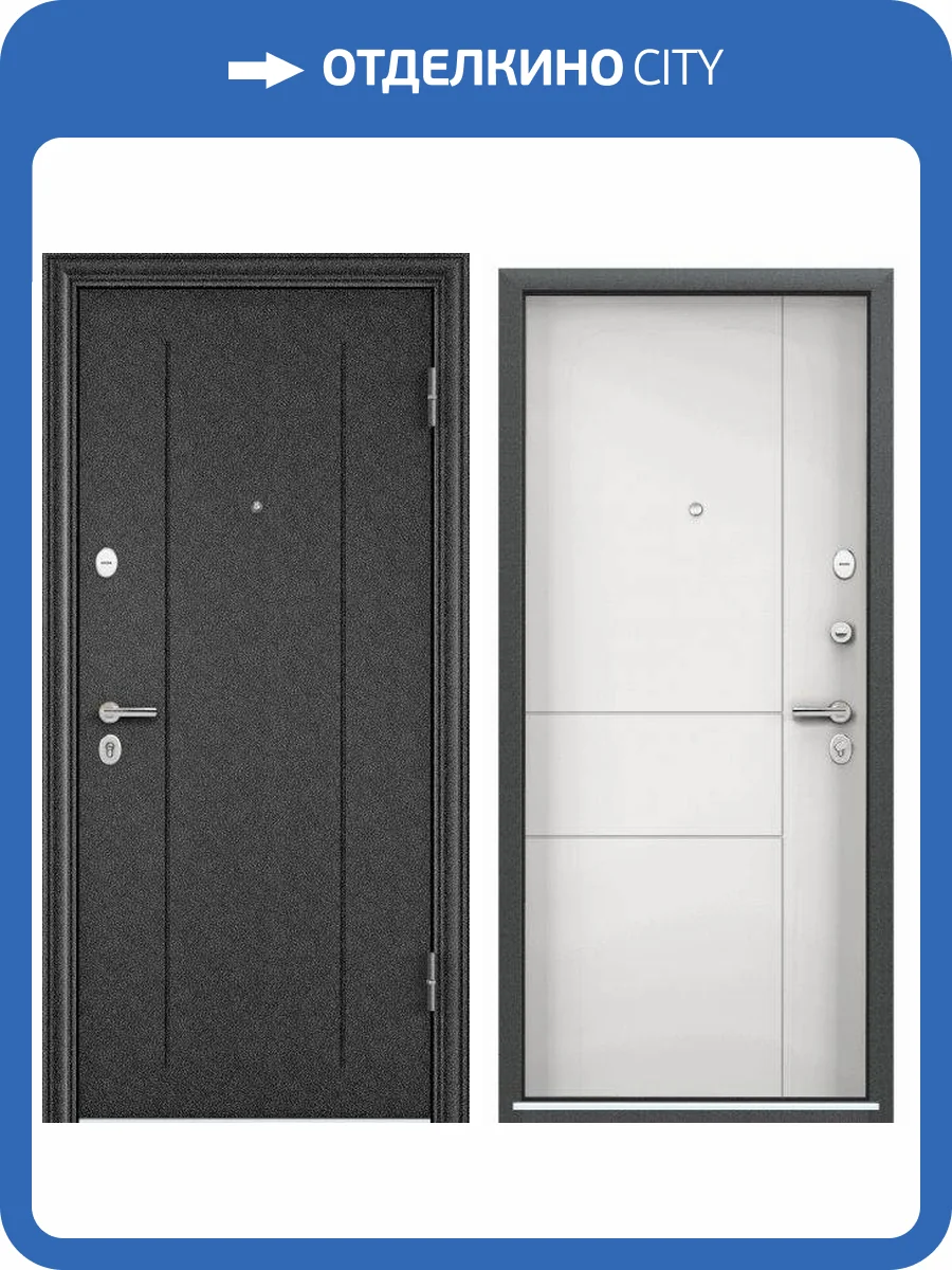 Входная стальная дверь Torex DELTA-100 841912 Черный шелк/Белый (арт. КТ Белый) 2030x860 фото 2