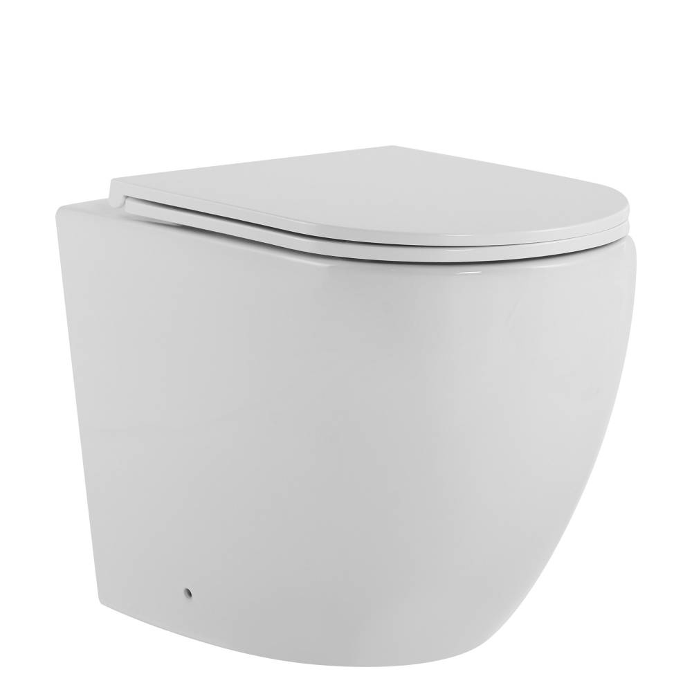 Унитаз приставной Abber Bequem AC1111T безободковый, с крышкой-сиденьем микролифт, белый