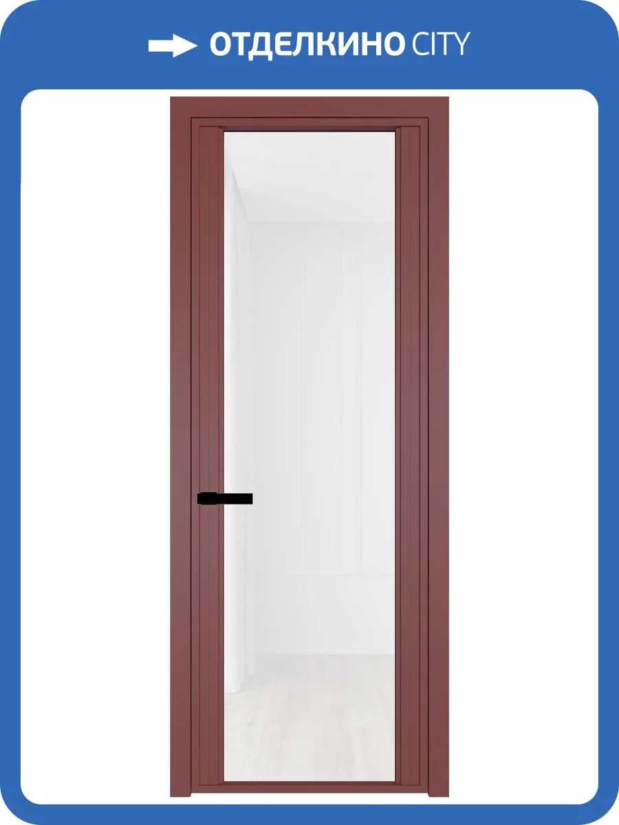 Межкомнатная дверь Profil Doors 2 AGP цвет профиля Красный антрацит, стекло безопасное 6 мм белый триплекс 600x2000 фото 2