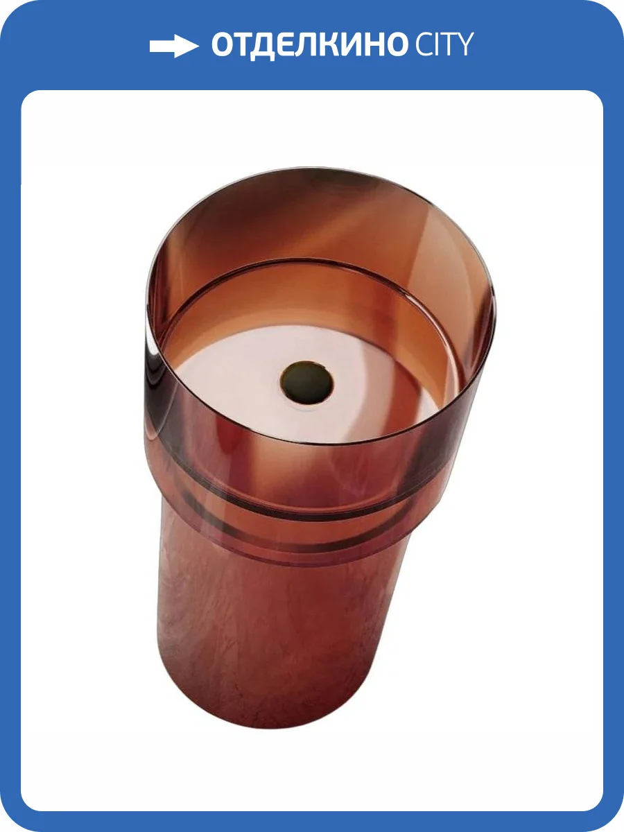 Раковина с пьедесталом Abber Kristall AT2701Opal прозрачная, 45 см, коричневая фото 4