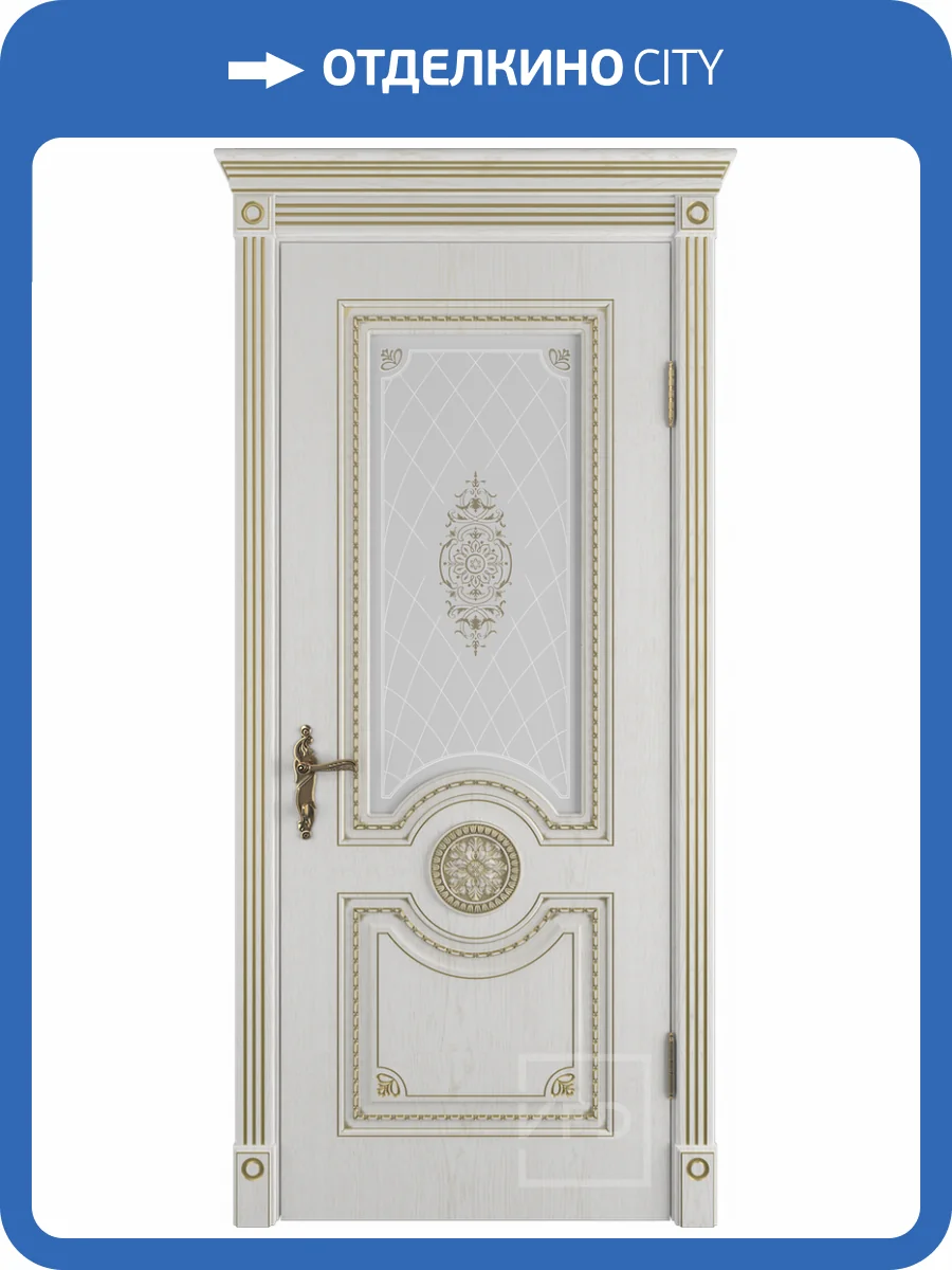 Межкомнатная дверь Владимирская Фабрика Дверей экошпон VFD Greta, остекленная, Bianco Classic PG Art Cloud 800x2000 фото 2