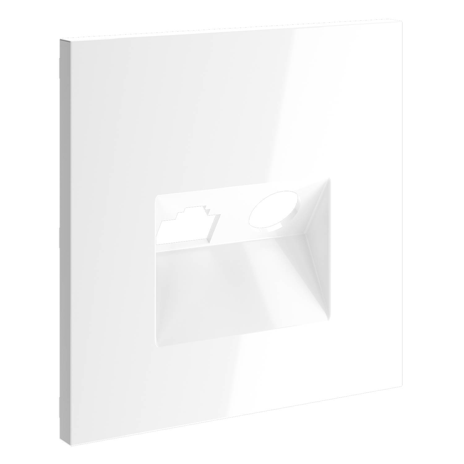 Лицевая панель для ТВ-розетки+Ethernet RJ45 Voltum S70 VLS002701 белый