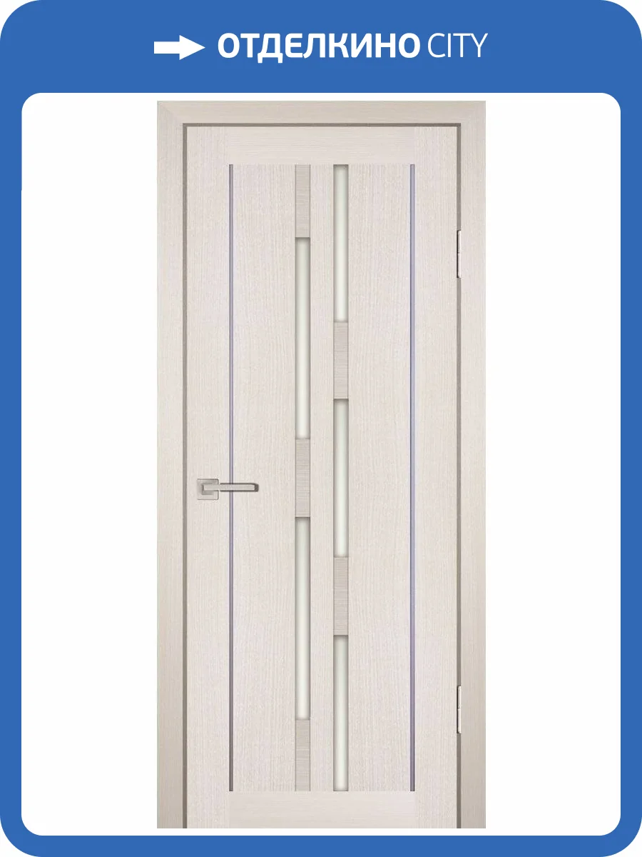 Межкомнатная дверь Profilo Porte экошпон PS-33, остеклённая, эш вайт мелинга 800x2000 фото 2