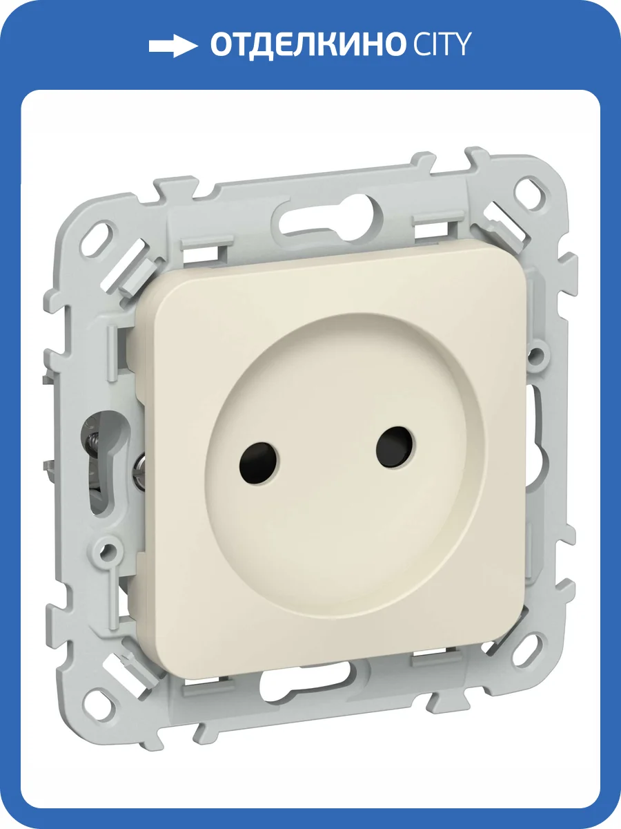 Розетка 1-местная с защитными шторками IEK Flite FI-R13-10-K86 сливочный фото 2