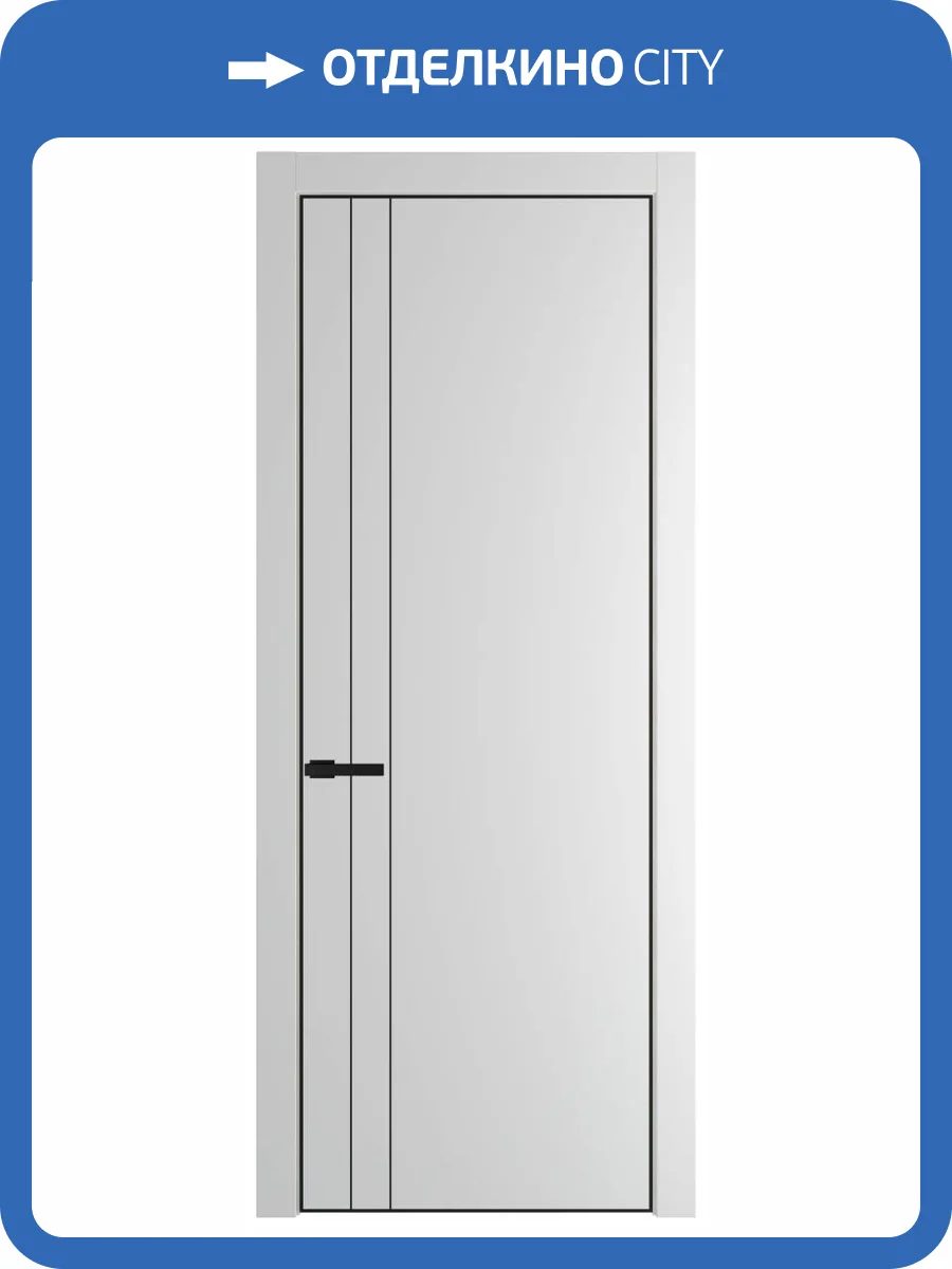 Межкомнатная дверь Profil Doors 12 PE полотно Крем Вайт, кромка алюминиевая с четырех сторон черная, алюминиевый молдинг 3мм 600x2000 фото 2