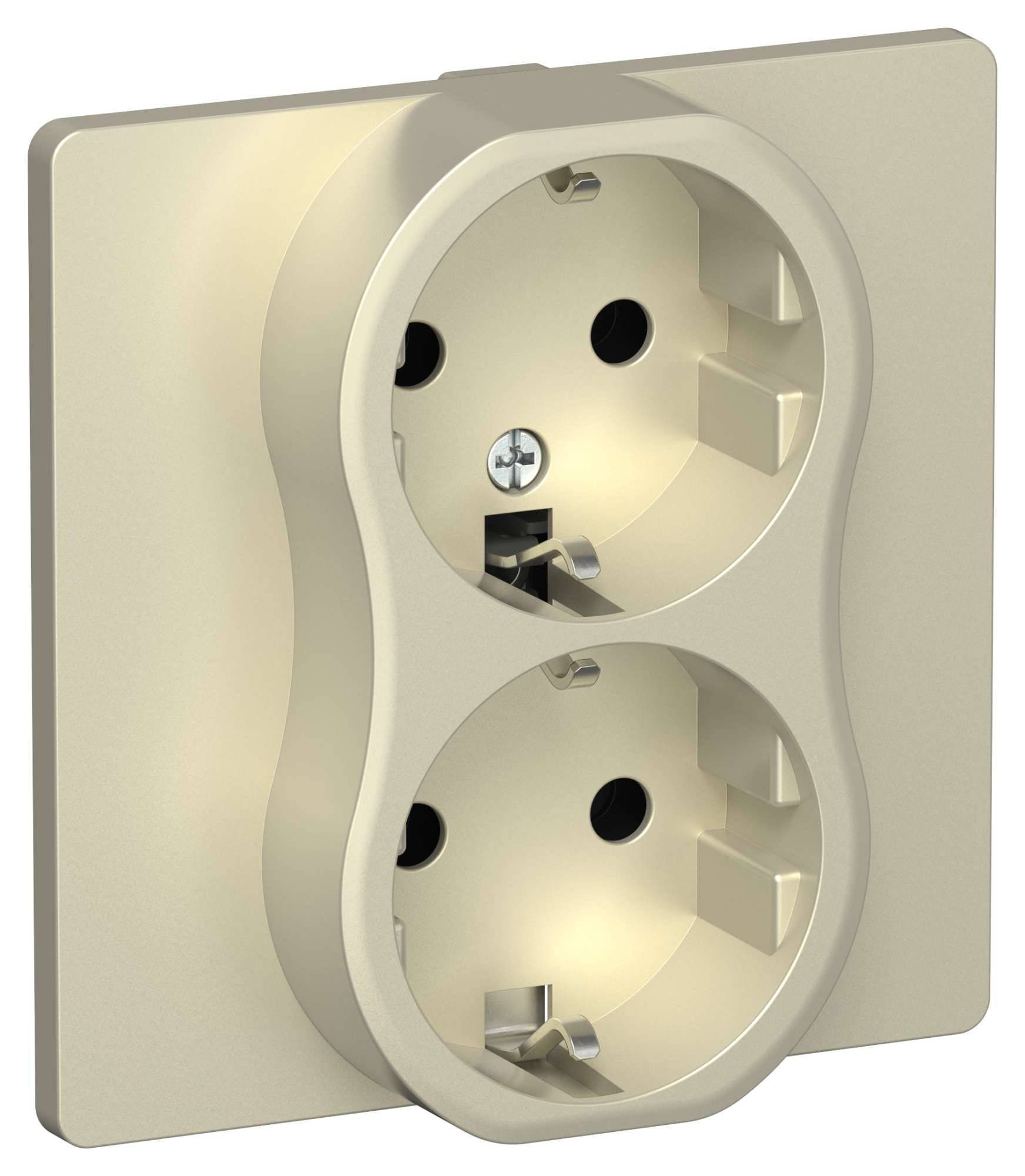 Розетка 2-местная с заземлением IEK Flite FI-R21C-16-K37 шампань