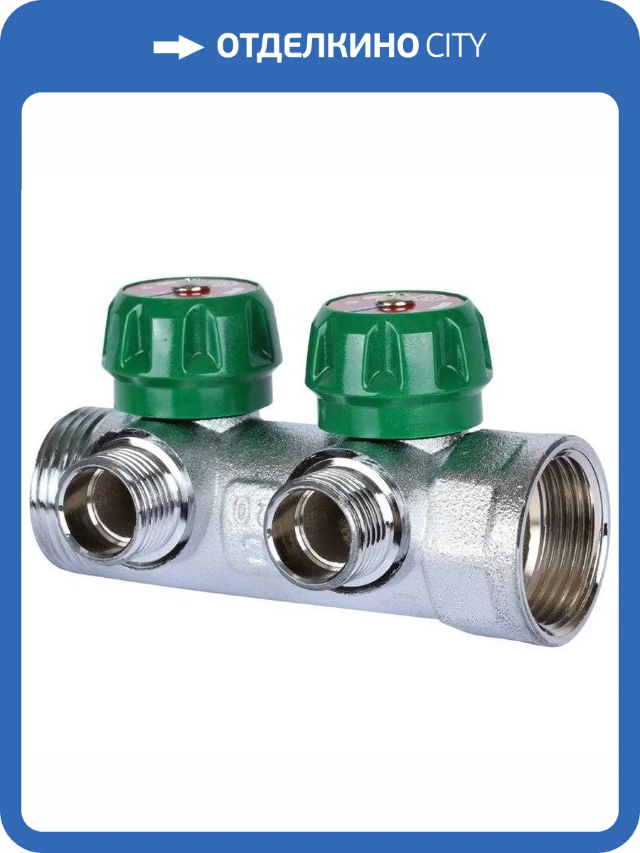 Коллектор регулирующий Stout хромированный 1/2x1, 2 выхода (SMB-6850-011202) фото 2