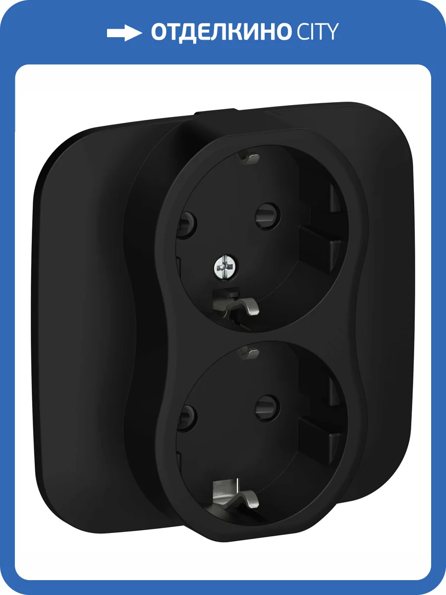 Розетка 2-местная с заземлением и шторками IEK Flite FI-R24A-16-K02 черный фото 3