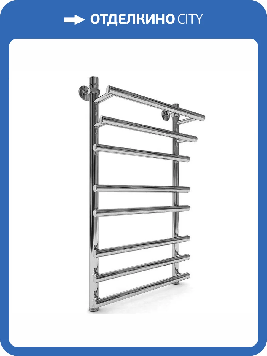 Полотенцесушитель водяной Indigo Just Shelf LJSHW80-50 80x55 Серебристый фото 2