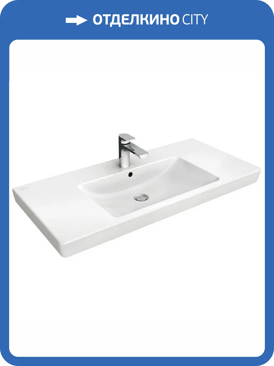 Раковина Villeroy&Boch Subway 2.0 7175A0R1 100 см, альпийский белый фото 2