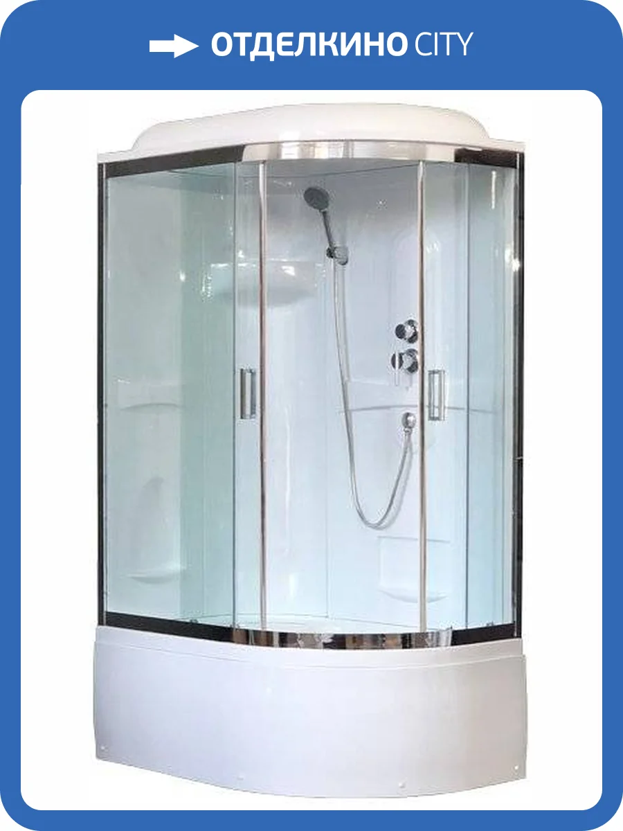 Душевая кабина Royal Bath RB8120BK1-T-CH-L+EL с высоким поддоном, с сиденьем фото 2