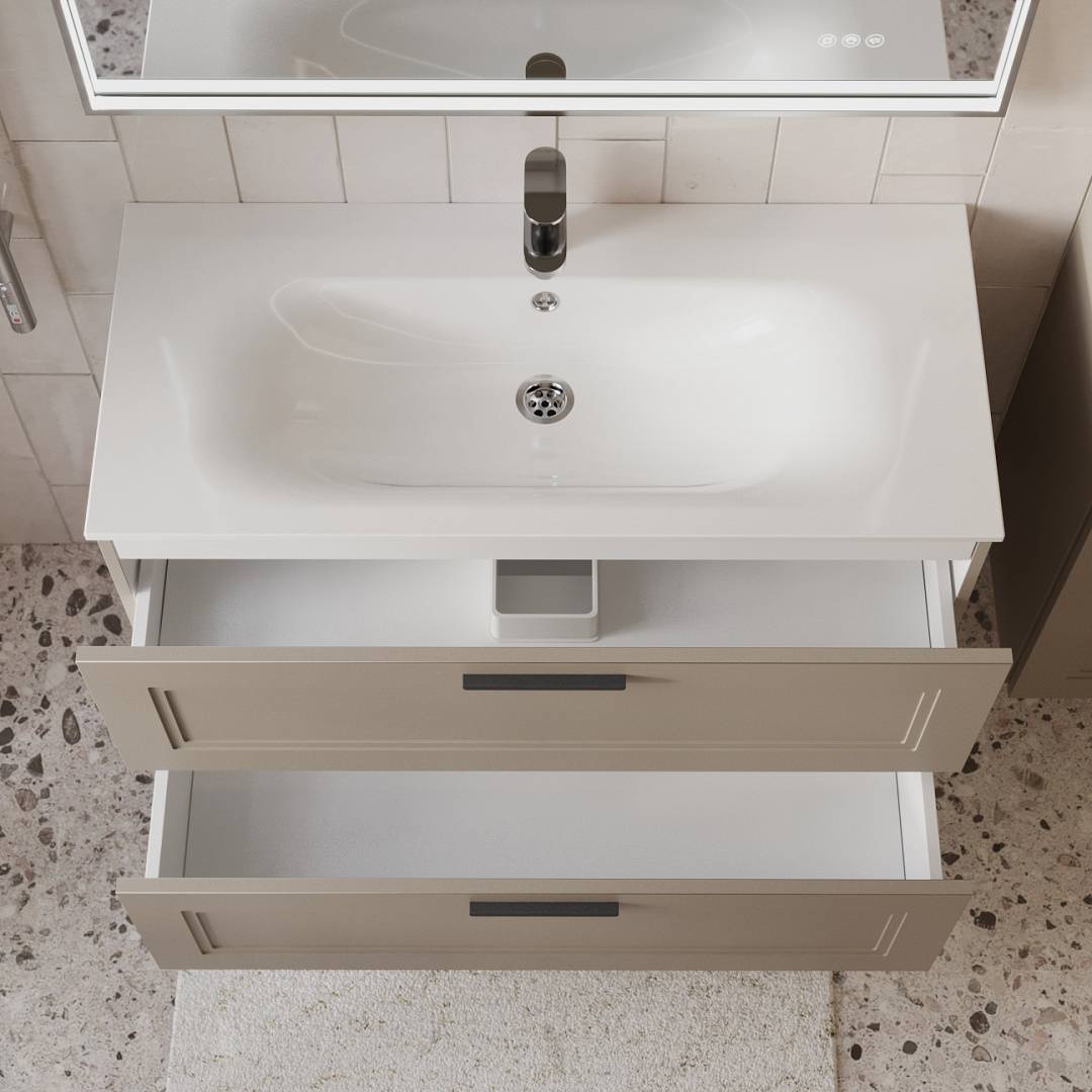 Тумба с раковиной Terminus Classik CLA101002200501O капучино , 100x62 фото 2