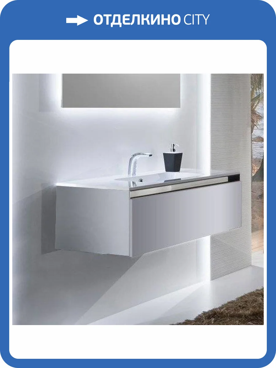 Тумба с раковиной Sanvit Кубэ-1 75 белый глянец фото 6