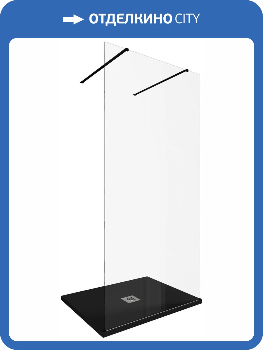 Душевая перегородка Allen Brau Infinity 3.21039.BBA профиль черный браш, стекло прозрачное, 100x200 фото 5