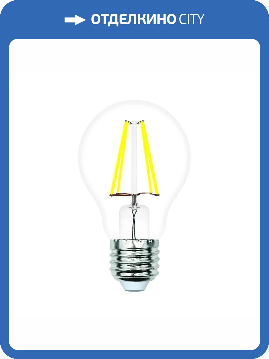 Лампа светодиодная филаментная Volpe E27 6W 3000K прозрачная LED-A60-6W/3000K/E27/CL/SLF UL-00008298 фото 2