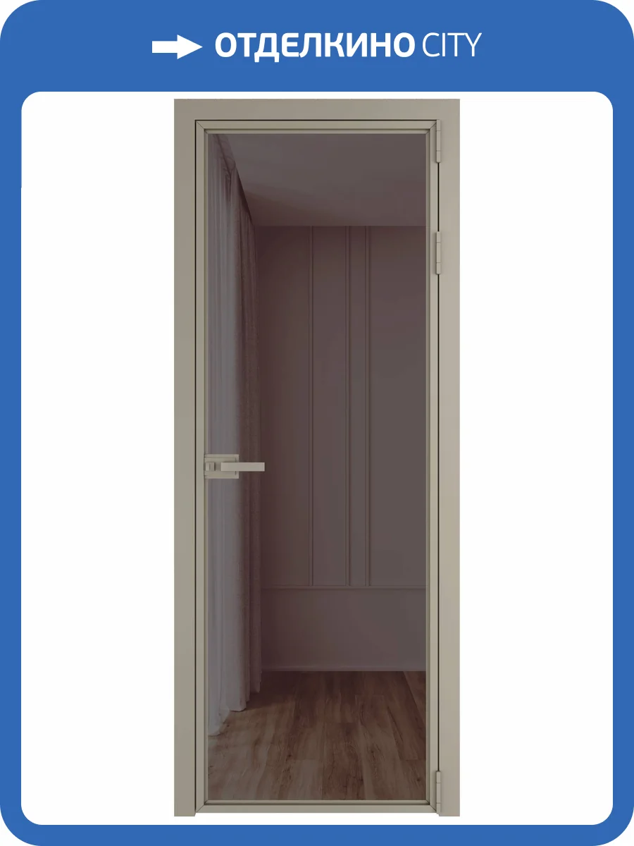 Межкомнатная дверь Profil Doors 1 AX цвет профиля Никель матовый, стекло безопасное 6 мм золотистая бронза 800x2000 фото 2