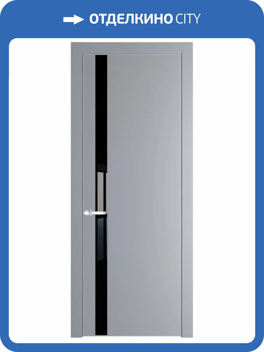 Межкомнатная дверь Profil Doors 18 PE полотно Смоки, кромка алюминиевая с четырех сторон матовая, стеклянная вставка черный лак 800x2000 фото 2