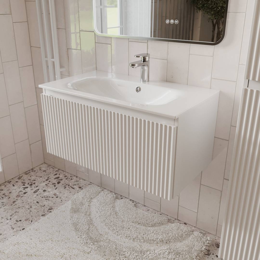 Тумба с раковиной Terminus Sicilia SIC10801900301O белый, 80x38