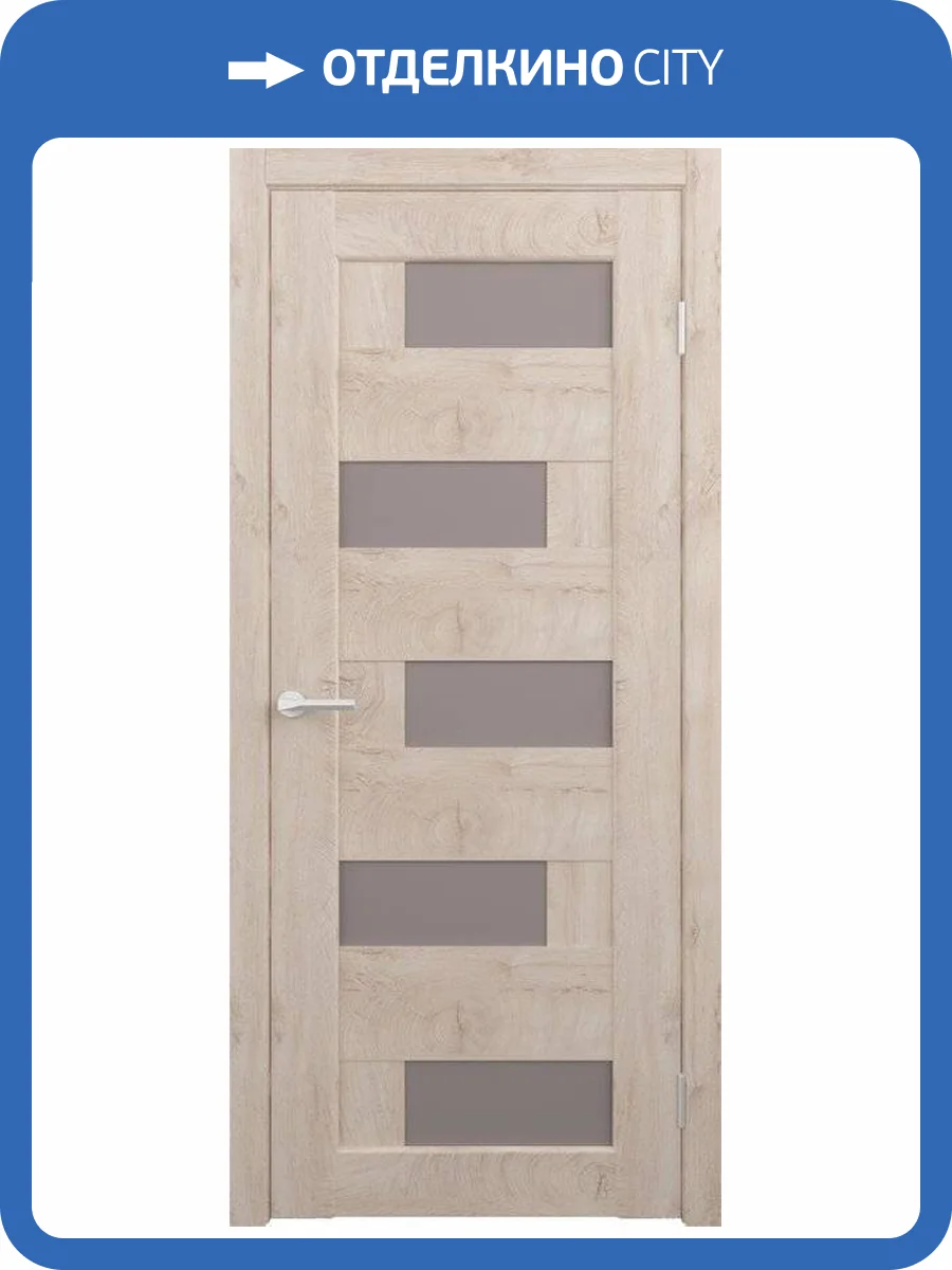 Межкомнатная дверь Albero CPL Гавана остеклённая дуб золотистый стекло бронза 800x2000 фото 2