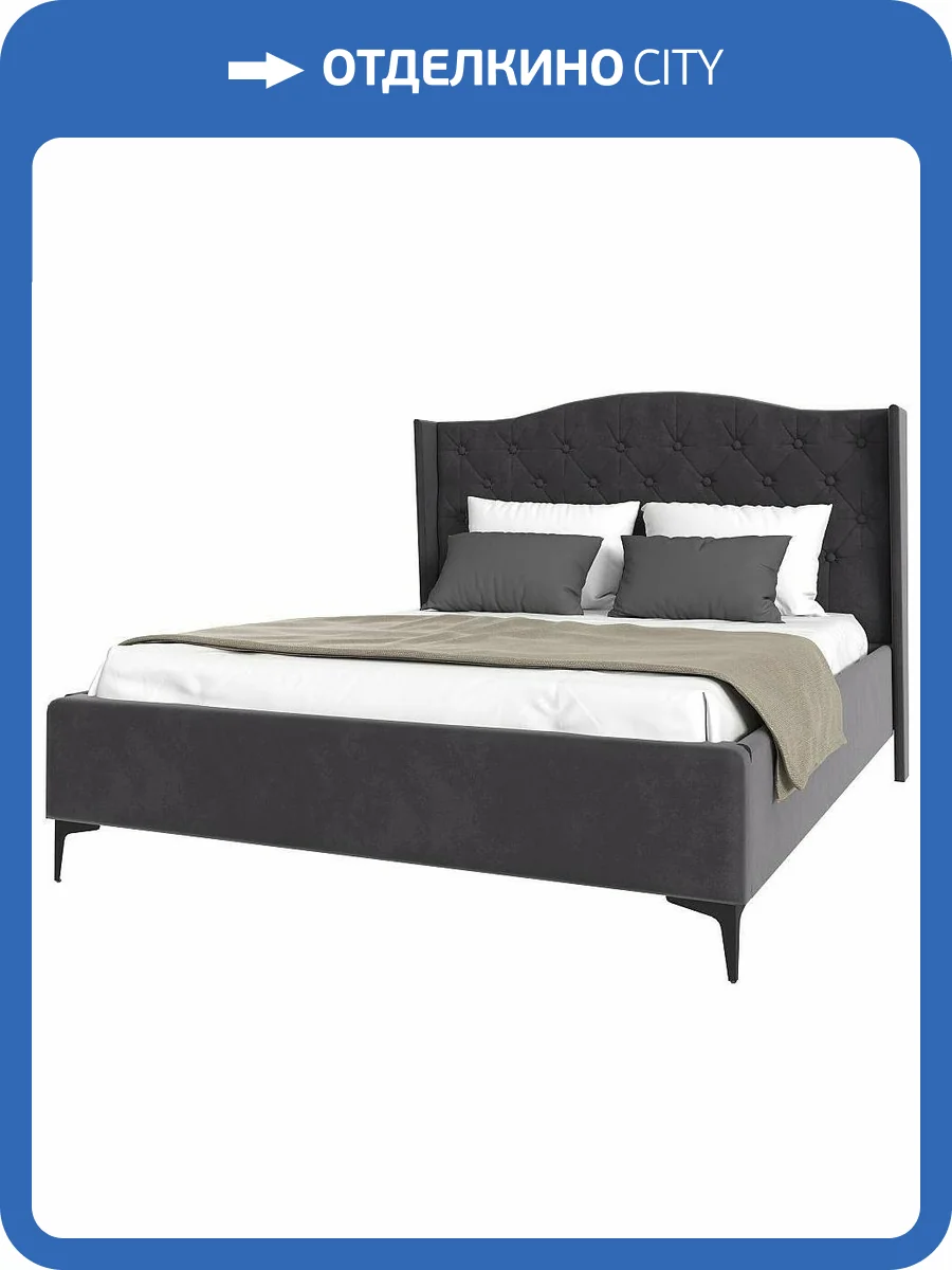 Кровать 1600х2000 НК-Мебель Tango 72306798 Серый 135x181x220.5 фото 2
