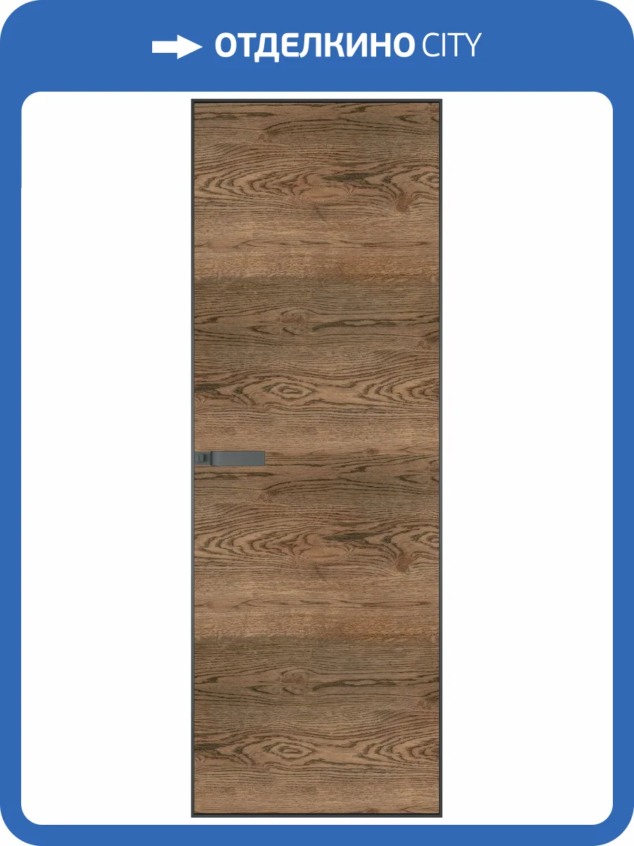 Межкомнатная дверь Profil Doors 1 AGN цвет профиля Серая ночь, алюминиевая панель орех 600x2000 фото 2