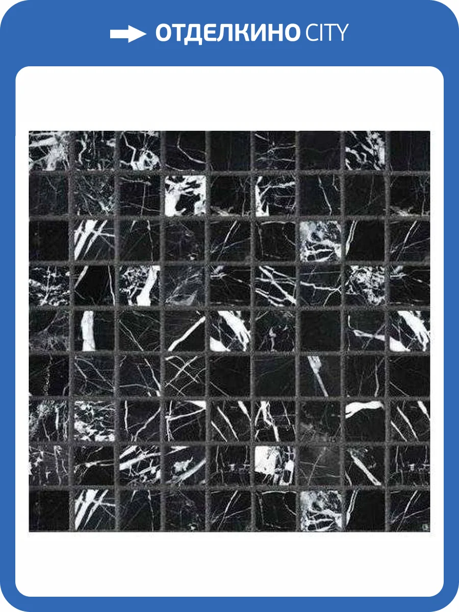 Мозаика Orro Mosaic Stone Nero Marquina Pol. (3x3) 30.5x30.5 фото 2