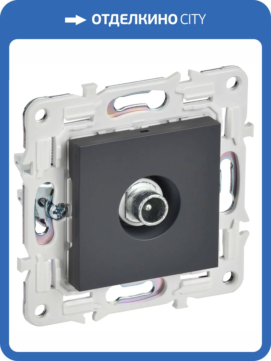 ТВ-розетка проходная IEK Skandy SK-A10-P-K48 титан фото 2