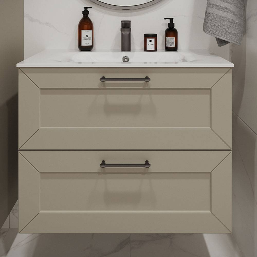 Тумба с раковиной Terminus Victoria VIC10802900101O айвори, 80x62