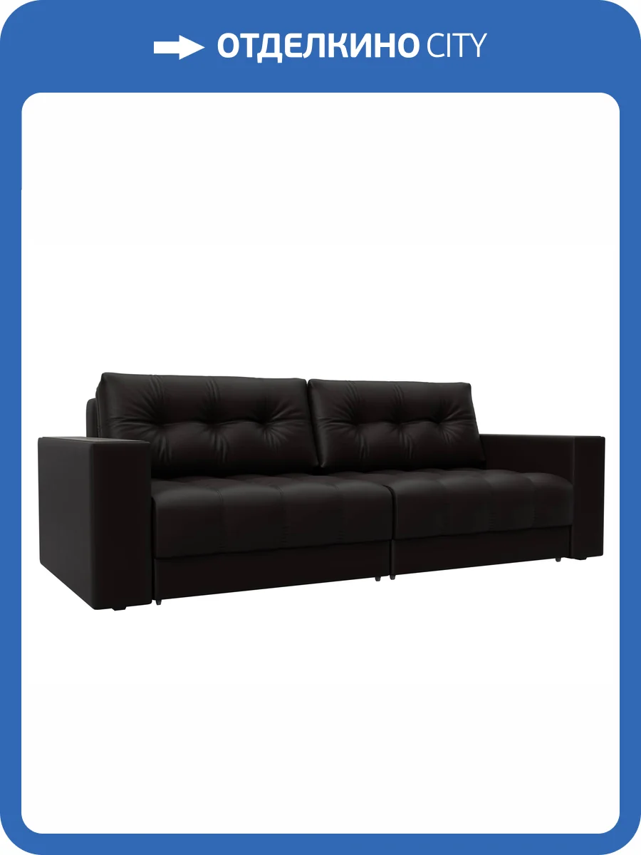 Прямой диван Лига Диванов Лига-049 НПБ 128399 GRIFON 12 коричневый, с декором фото 11