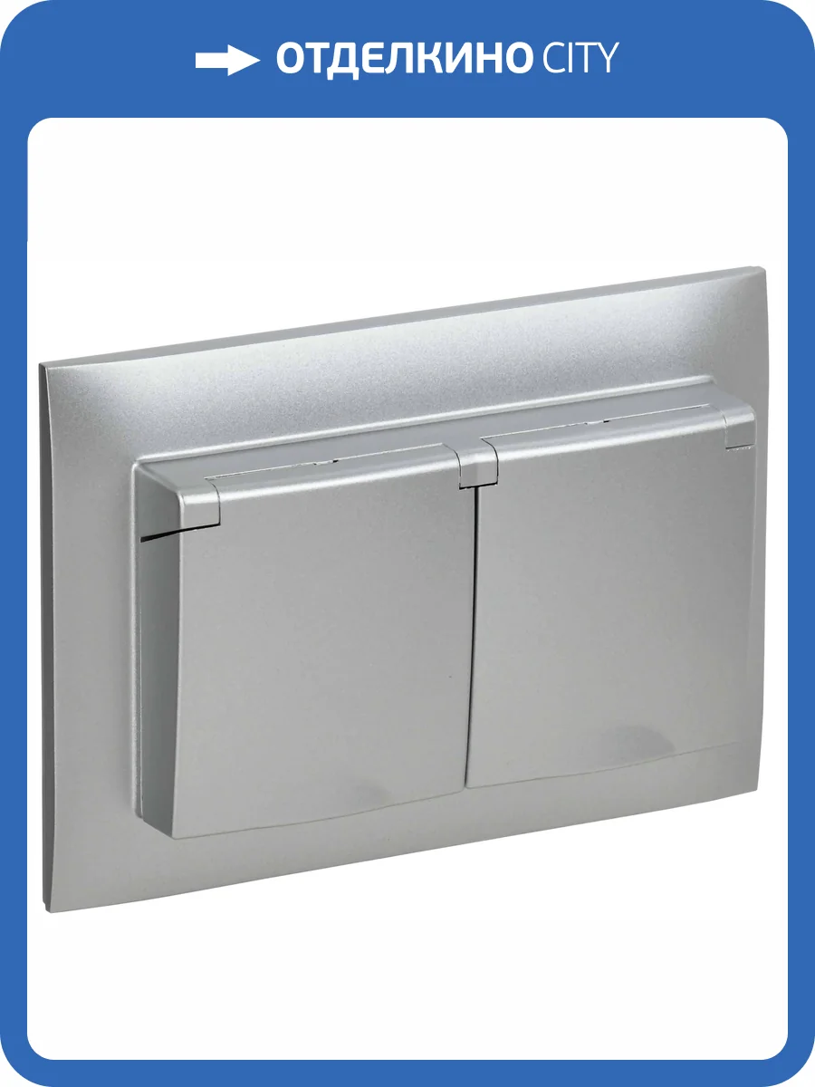 Розетка 2-местная с крышкой IEK Skandy SK-R26-16-44-K23-F серебряный фото 7
