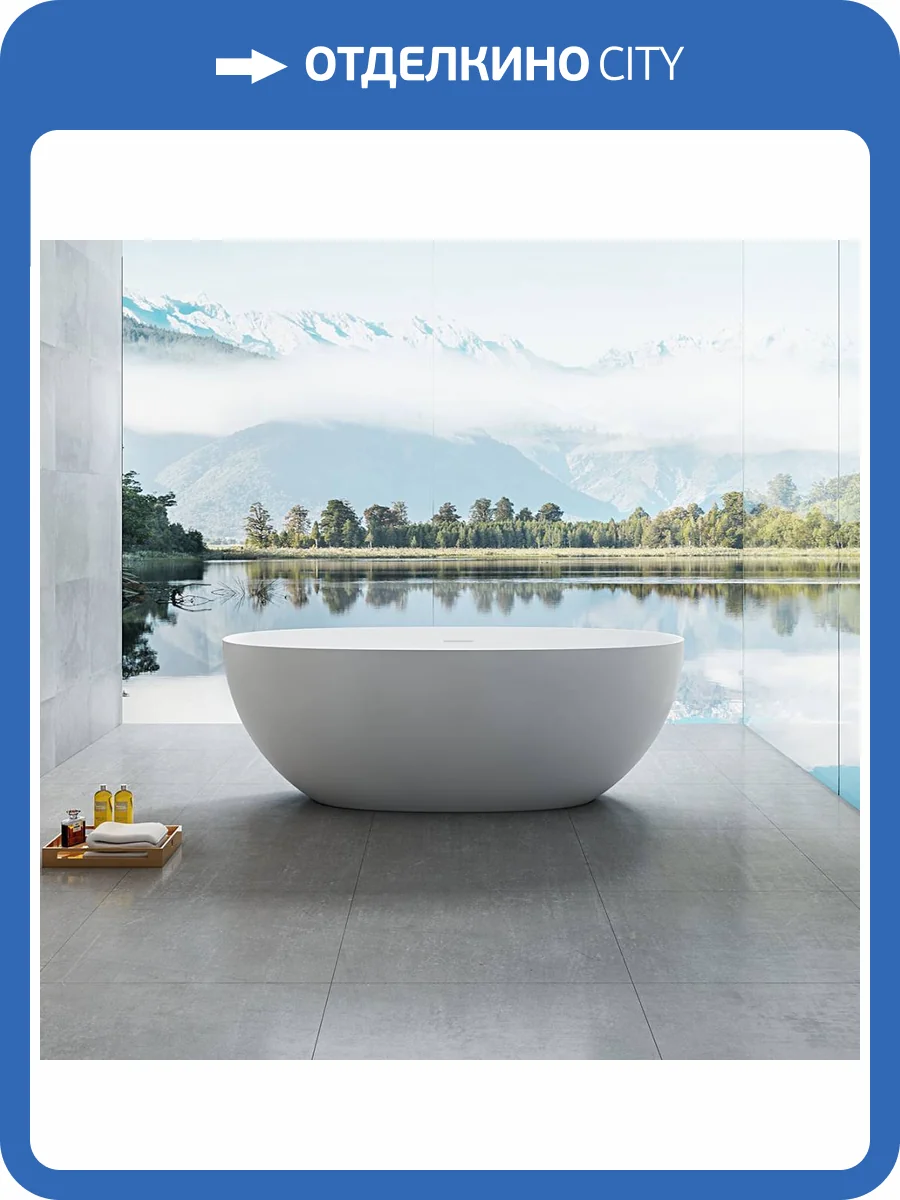 Ванна из искусственного камня Vincea Solid Surface VBT-6S01MW 170x75 со сливом-переливом, белая матовая фото 5