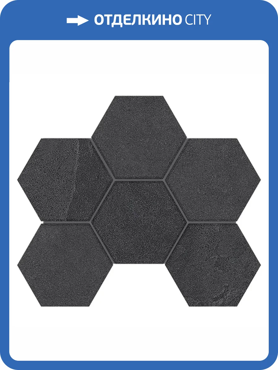 Мозаика Estima Luna 39617 Mosaic/LN04_NS/TE04_NS/25x28,5/Hexagon Black 25x28.5 фото 2