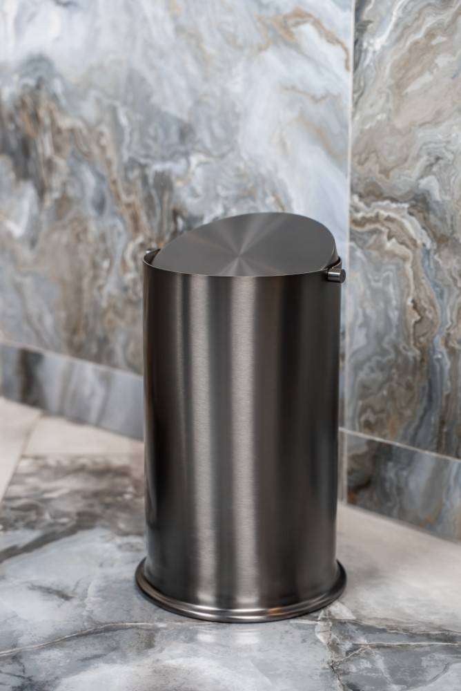 Мусорное ведро Boheme 10916-GM с вращающейся крышкой, Gun Metal фото 4