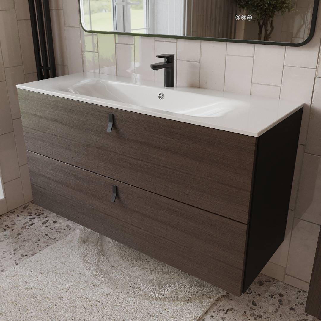 Тумба с раковиной Terminus Kontur KON101202200001O венге, графит, 120x62