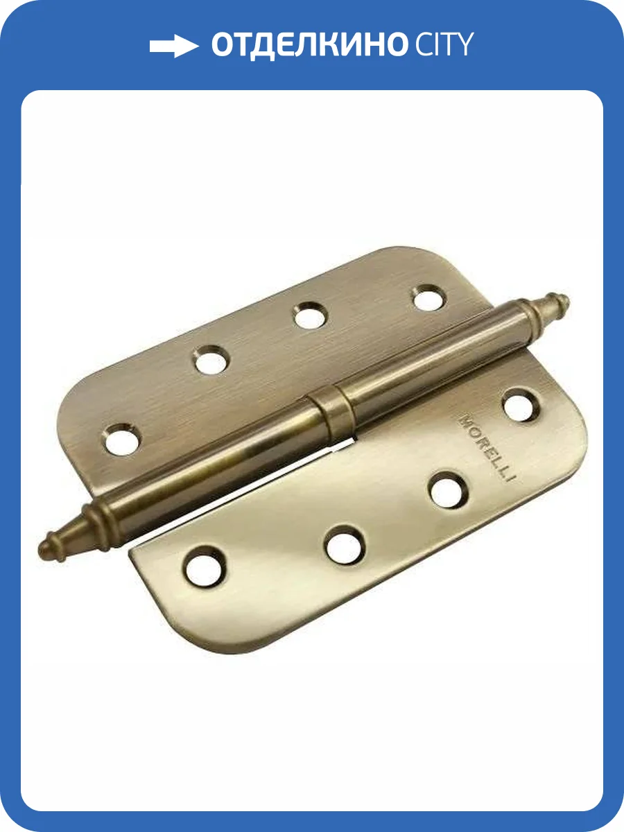 Петля Morelli MS-C 100X70X2.5 AB R бронза, правая скругленная, врезная фото 3
