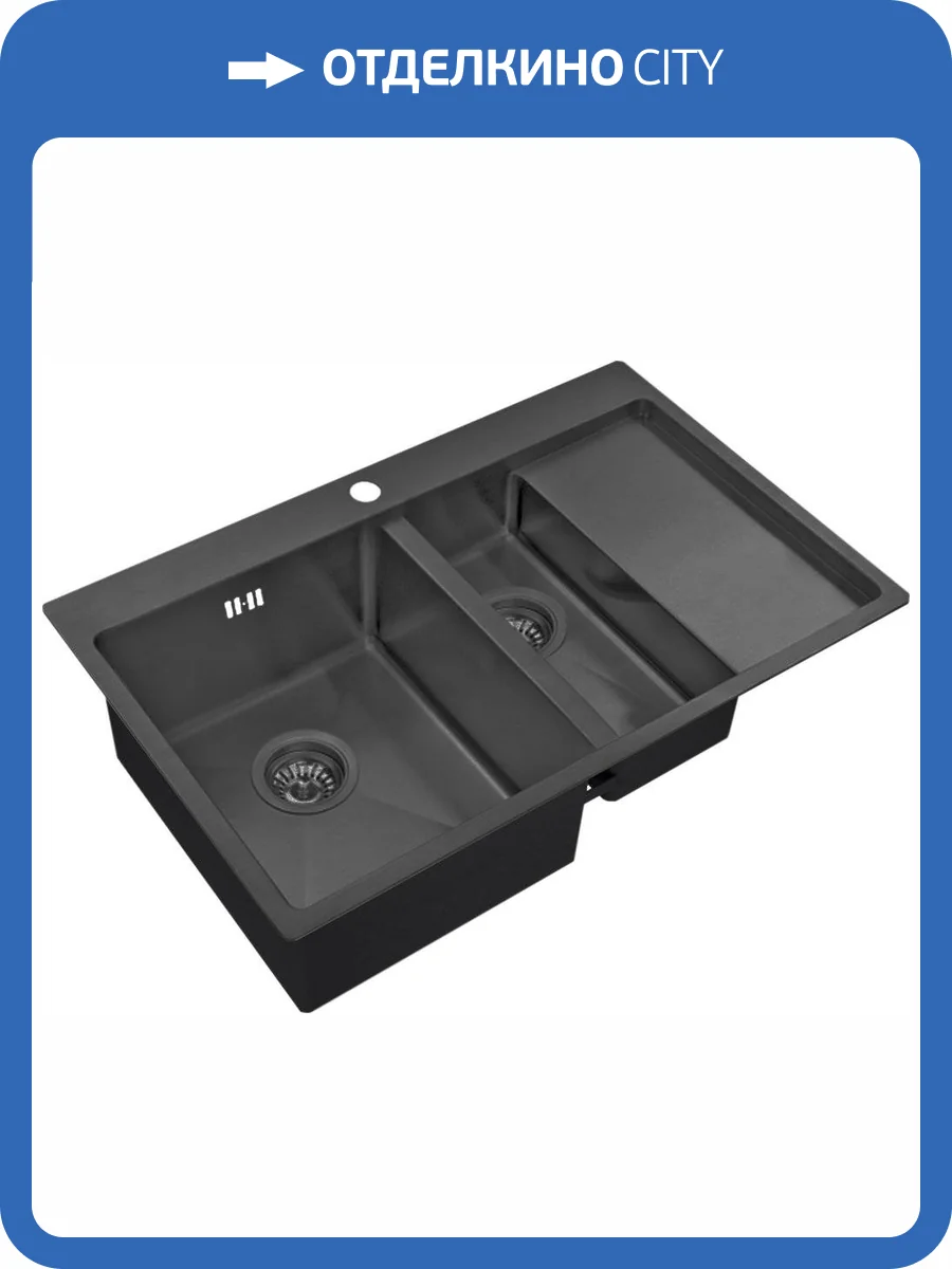 Мойка кухонная Zorg Inox PVD 5178-2-L grafit фото 3