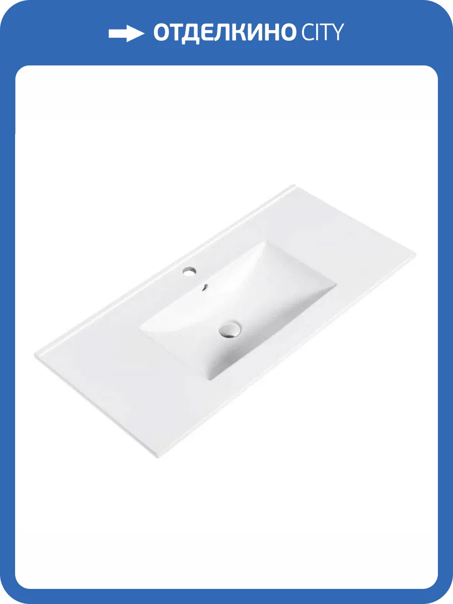 Раковина beWash BK6100467VT001 100 см, белая глянцевая фото 3
