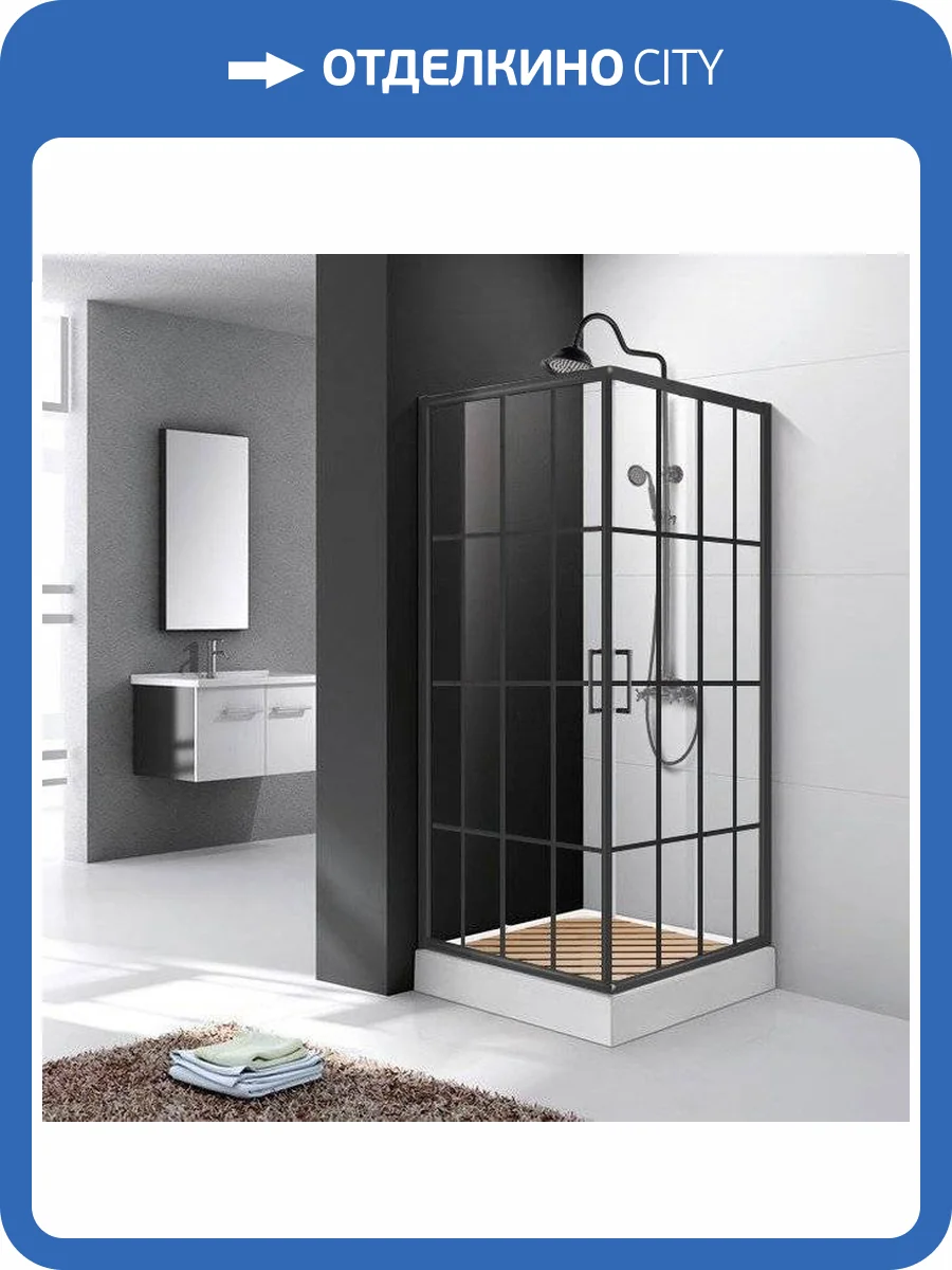 Душевой уголок Cerutti Spa Muza 90 90x90, профиль черный фото 4