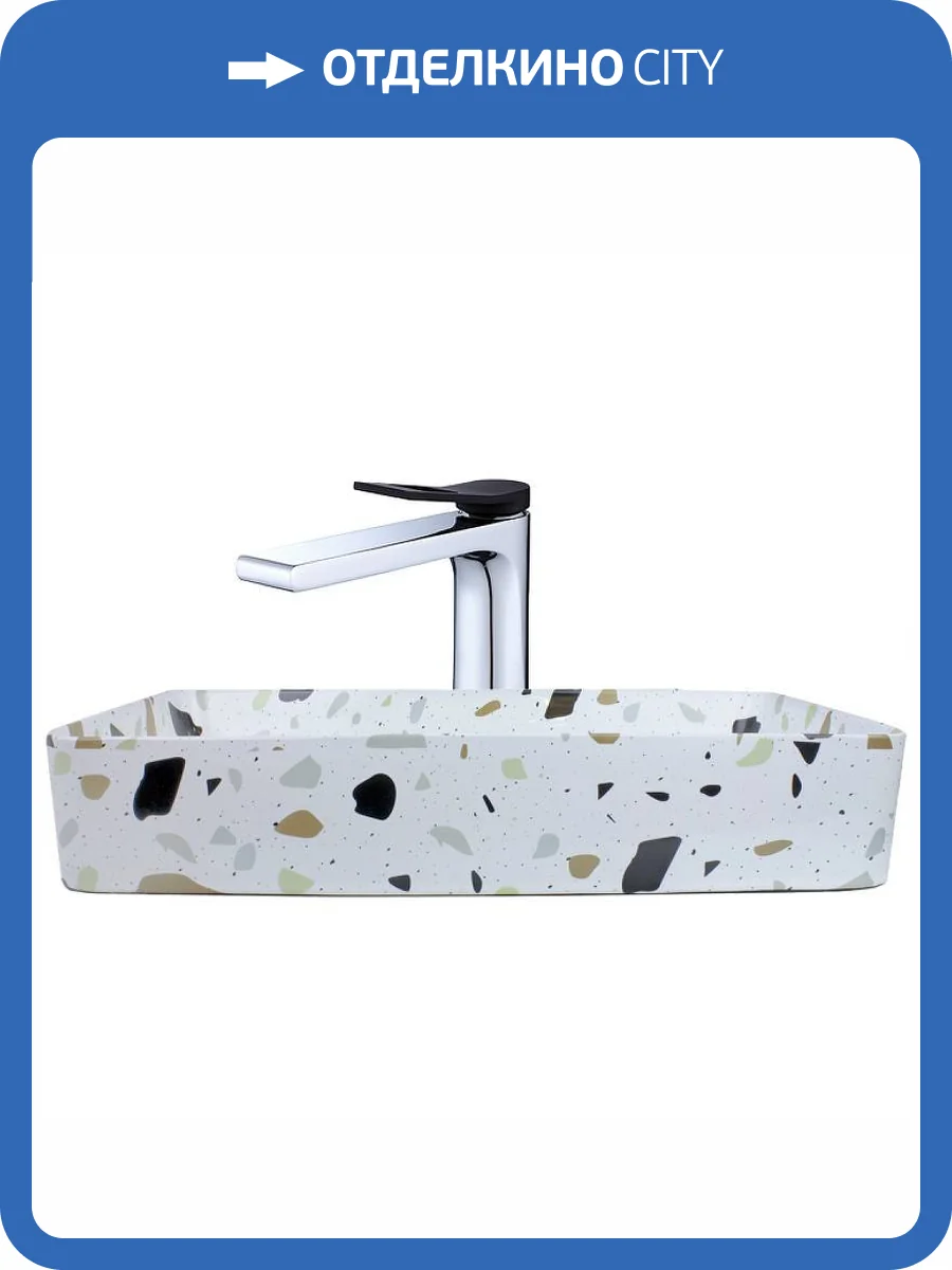Раковина Bronze de Luxe Element СЕТ2 1061TR со смесителем EL21CB 60 см, террацо фото 8