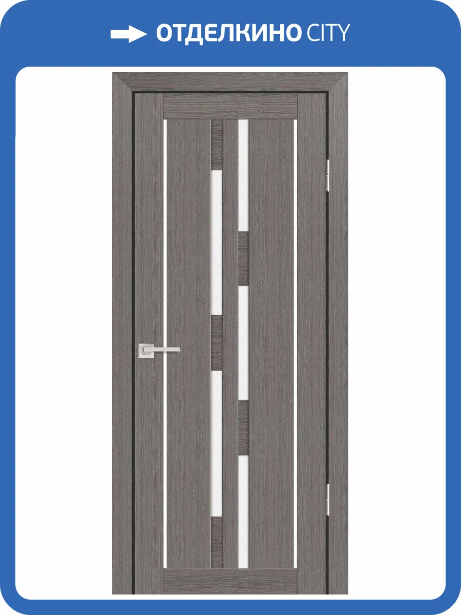 Межкомнатная дверь Profilo Porte экошпон PS-33, остеклённая, грей мелинга 700x2000 фото 2